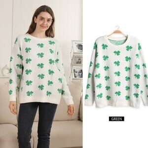 Three Clover Leaf Microfiber Sweater